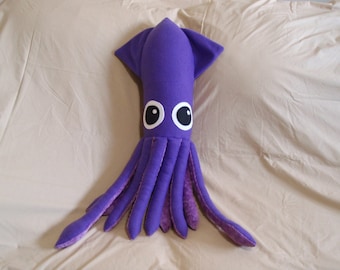 Penelope the Large Purple Fleece Squid - Ocean Marine Stuffed Animal Plush