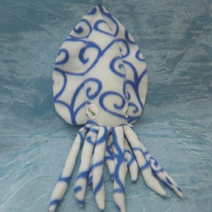 Delia the Blue Spirals Fleece Cuddlefish v2 Chubby Plush Cuttlefish Stuffed Animal