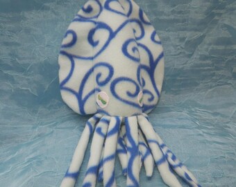 Delia the Blue Spirals Fleece Cuddlefish v2 Chubby Plush Cuttlefish Stuffed Animal