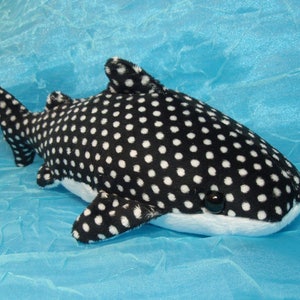 Black and White Spotted Whale Shark Plush Stuffed Animal