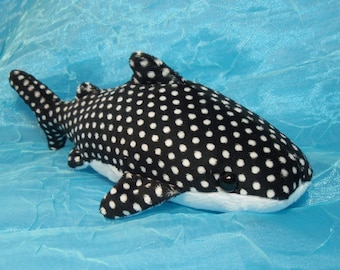 Black and White Spotted Whale Shark Plush Stuffed Animal
