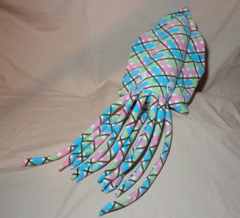 Isabelle the Pink Plaid Fleece Cuddlefish Ocean Marine Plush Stuffed Animal