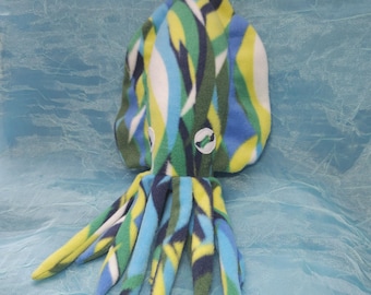 Belinda the Leafy Green and Blue Fleece Cuddlefish v2 Chubby Plush Cuttlefish Stuffed Animal