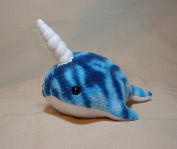 Periwinkle Blue Fleece Narwhal Plush Stuffed Animal Fish & Aquatic Stuffed Animals & Plushies
