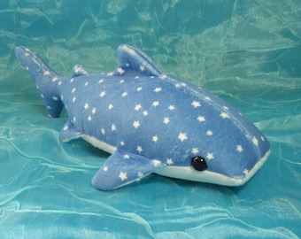 Blue and White Starry Night Sky Whale Shark Plush Stuffed Animal