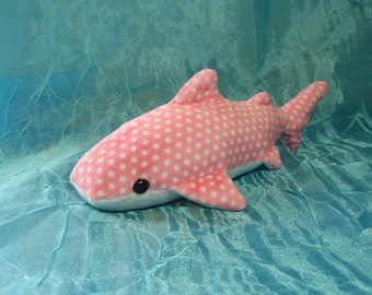 Pink and White Spotted Whale Shark Plush Stuffed Animal