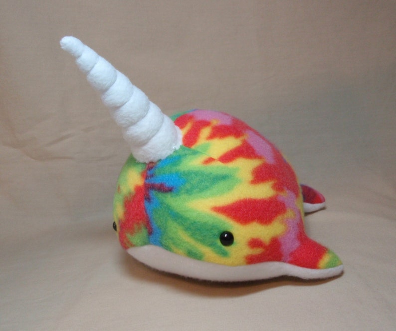 Rainbow Tie Dye Fleece Narwhal Plush Stuffed Animal Sea | Etsy
