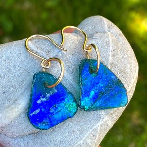 Ancient Roman Glass Earrings: 14k Gold Filled, Silk Road Artifact, Collector&#39;s Item