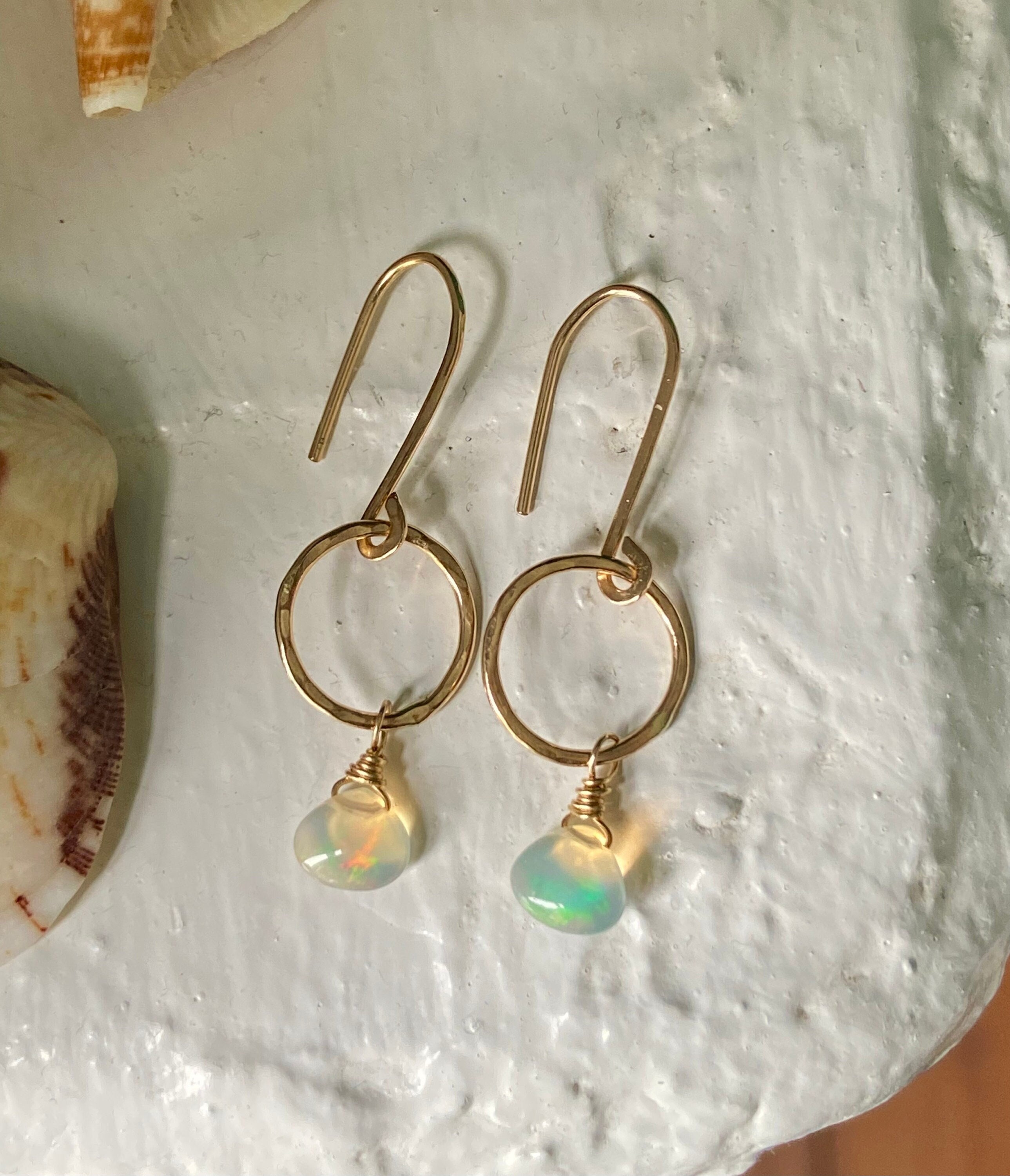 Natural Opal Hammered Hoop Earrings Real Genuine Opal Earrings Ethiopian Welo Opal Earrings Opal Gift Opal Jewelry Jewellery Cantik Etsy