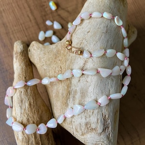 Silk Knotted Opal Necklace, Ethiopian Opal Knotted Necklace, Welo Opal Necklace, Short Opal Necklace, Opal Choker, Cantik
