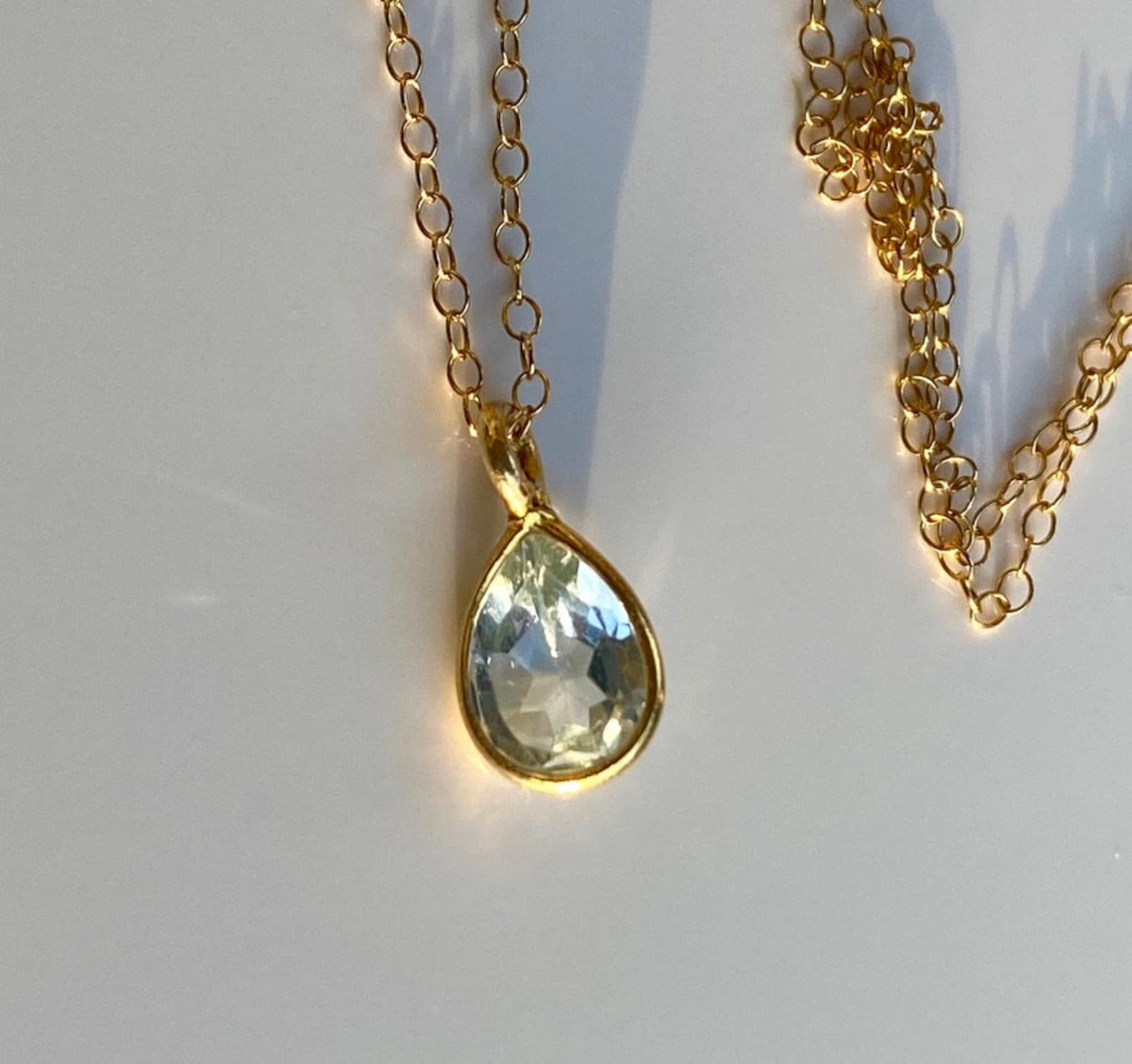 November Birthstone Pendant Necklace Sky Blue Topaz Pendant | Etsy