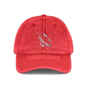 Vintage Embroidered Cap, Stylish Red Hat for Casual Outings, Fashion Accessory, Gift for Her, Summer Essential