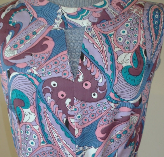 Radiant Orchid Vintage Cotton Print Gown