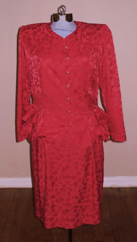 Gorgeous Vintage Red Cocktail Suit (Reserved) - image 2