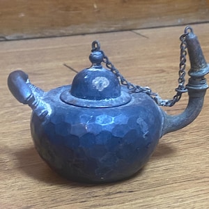 antique bronze oil lamp