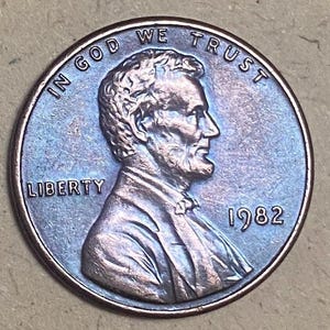 1982 no mint small date 3.1 copper