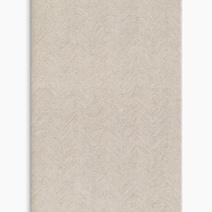 May include: A rectangular, beige rug with a herringbone pattern. The rug's design features a series of diagonal lines that create a V-shaped pattern. The rug is made of a woven material and has a neutral color palette, suitable for various interior styles.