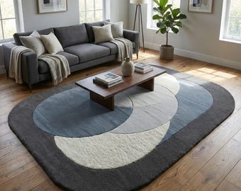Hand Tufted Abstract Area Rug | Organic Modern Design