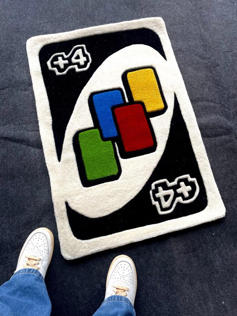Uno Skin Rug Handmade UNO Card Rug | Colorful Game Room Carpet - Etsy