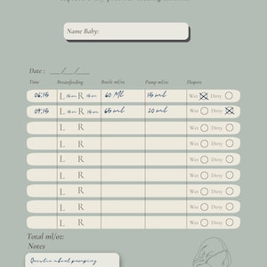 Newborn Care Log - Capture every precious feeding moment - byNuma