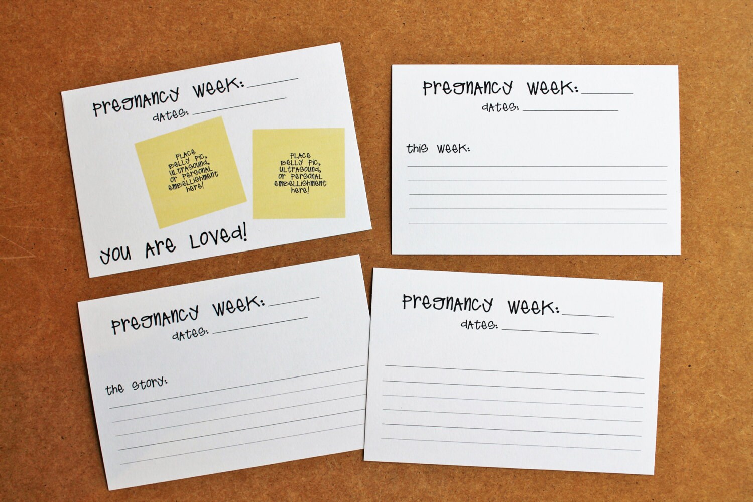 PRINTABLE Pregnancy Weeks Cards for Project Life, Scrapbooking, or Baby ...