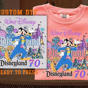 Disneyland 70th Anniversary DTF, Goofy Disneyland 70th DTF Transfer Ready For Press, Resort 1955, Dtf Prints, Ready To Press, Direct To Film