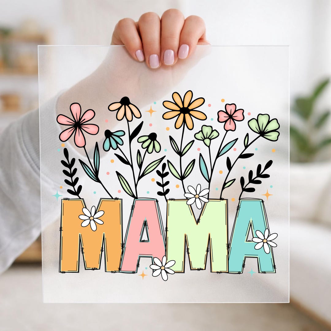 Floral Mama DTF, Colorful Spring Flowers DTF Transfer Ready for Press ...