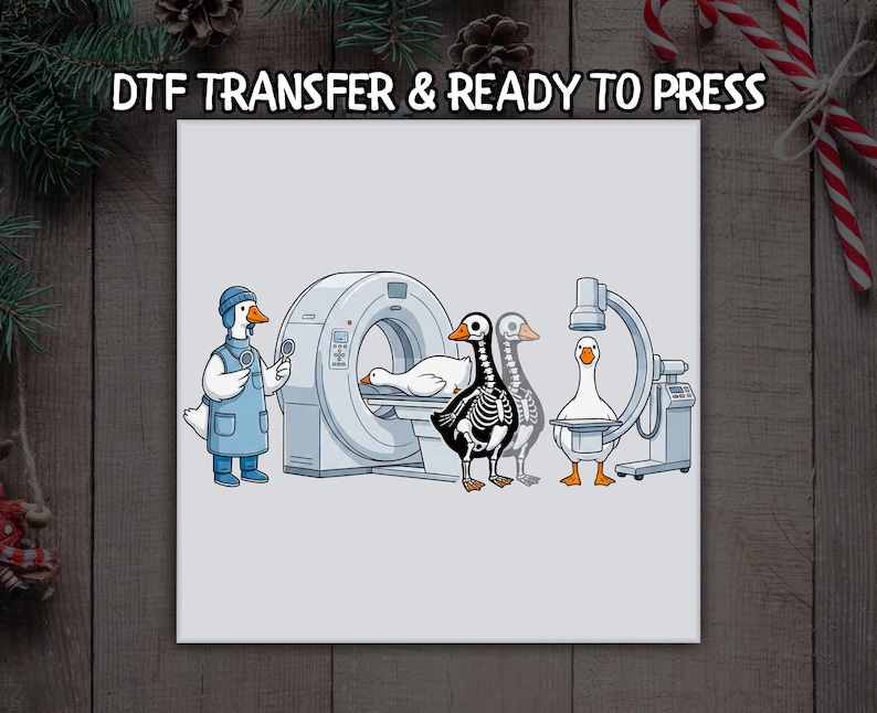 Radiology Tech DTF, Funny X Ray Duck Design DTF Transfer Ready for ...