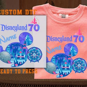 Resort 70th Anniversary DTF, Custom Name 70. Years Of Magic DTF Transfer Ready For Press, Disney DTF Prints, Ready To Press, Direct To Film