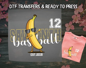 Savannah Banana Baseball DTF, Custom Team Name or Number DTF Transfer Ready For Press, Bananas Dtf Prints, Ready To Press, Direct To Film
