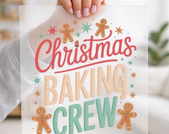 Christmas Baking Crew DTF, Gingerbread Holiday Baker DTF Transfer Ready For Press, Kitchen Apron, Dtf Prints, Ready To Press, Direct To Film