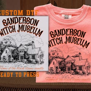 Sanderson Witch Museum DTF, Black Flame Candle DTF Transfer Ready For Press, Halloween DTF, Dtf Prints, Ready To Press, Direct To Film