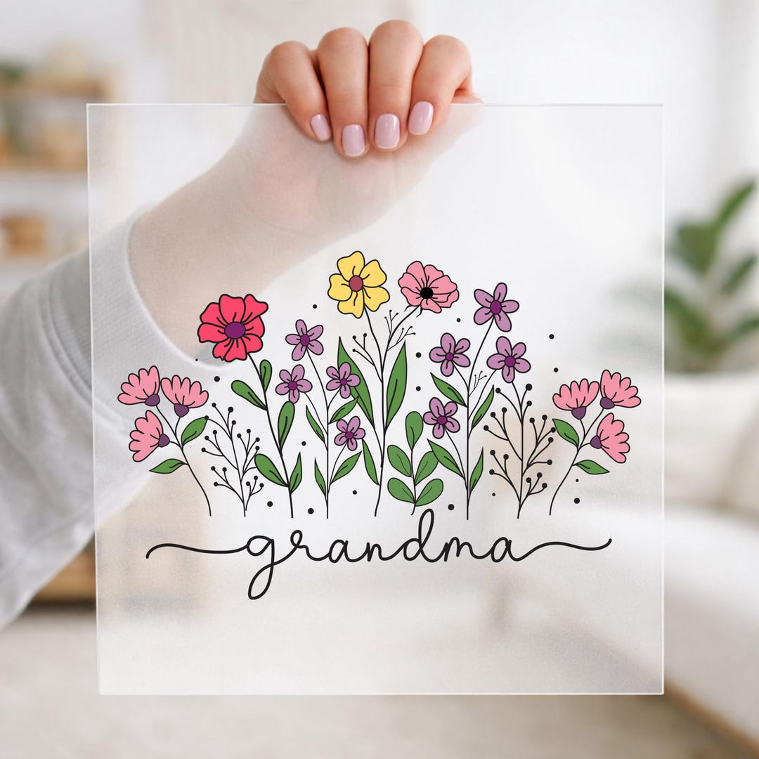Grandma Boho Floral DTF, Wildflower Garden DTF Transfer Ready for Press ...