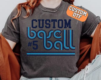 Personalized Name & Number DTF, Custom Baseball DTF Transfer Ready For Press, Retro Baseball, Dtf Prints, Ready To Press, Direct To Film