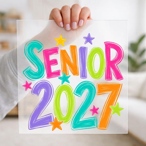 Senior 2027 DTF, Transferencia DTF de graduación lista para imprenta, DTF de graduado de secundaria, Impresiones DTF, Listo para imprenta, Directo a película