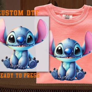 Stitch DTF, Cute Stitch DTF Transfer Ready For Press, Disneyland Family Matching, Dtf Prints, Disney Vacation Ready To Press, Direct To Film
