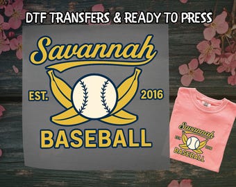 Savannah Bananas Baseball DTF, Retro Banana Baseball DTF Transfer Ready For Press, Funny Sports, Dtf Prints, Ready To Press, Direct To Film