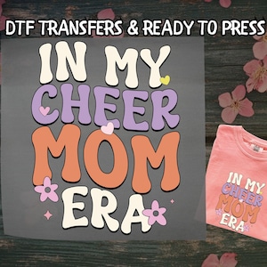 In My Cheer Mom Era DTF, Groovy Letters Cheer Mom DTF Transfer Ready For Press, Gifts For Mom, Dtf Prints, Ready To Press, Direct To Film