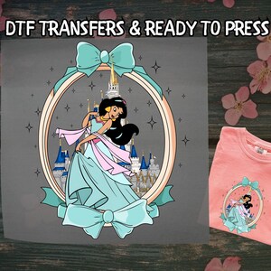 Princess Jasmine DTF, Vintage Disney Jasmine DTF Transfer Ready For Press, Disney Castle DTF, Dtf Prints, Ready To Press, Direct To Film