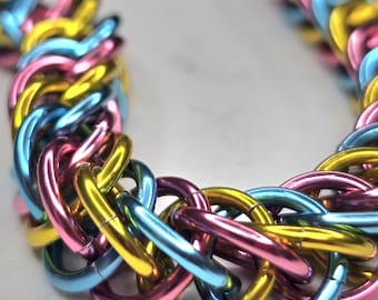 Pan Pride Chainmaille-armband: handgemaakte aangepaste lengtes