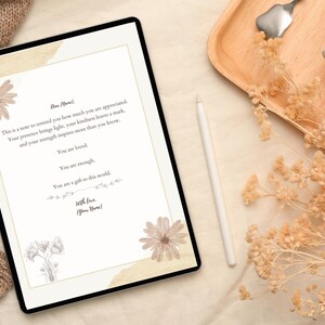 Carta de incentivo personalizável para mães, amigas e professoras