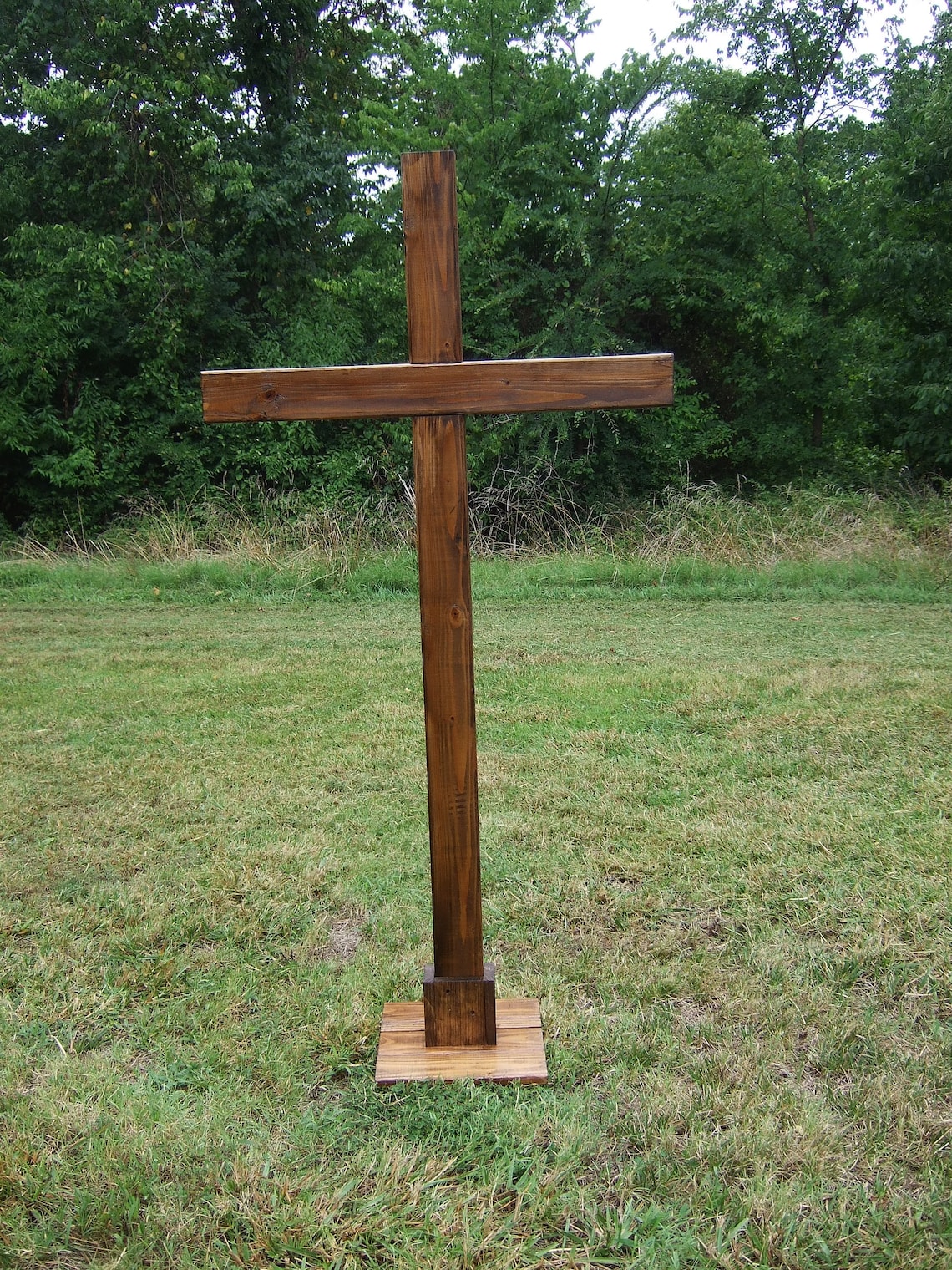 Wood Cross Religious Stand Standing Jesus Wedding Roadside 5 Etsy