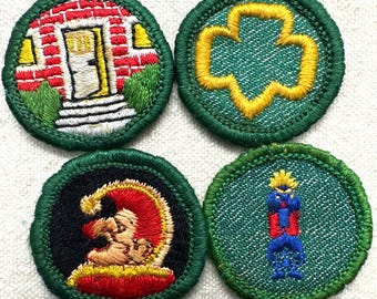 Vintage 1955-1960 Girl Scout Badges: RETIRED Intermediate Proficiency - CHEESECLOTH - Sold separately