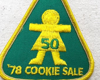 Vintage 1978 Girl Scout Patch: Cookies Sales – Triangle Design – Sold Separately