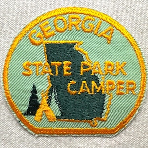 Vintage 1980 Travel Patch - Georgia State Park Camper – Souvenir Camping Badge