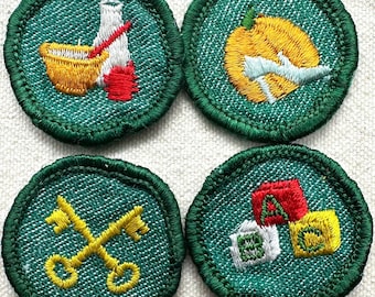 Vintage 1955-1960 Girl Scout Badges: RETIRED Intermediate Proficiency - CHEESECLOTH - Sold separately