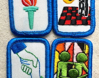 Vintage 1987-1996 Girl Scout Retired Interest Project Patches – Cadette/Senior – Worlds of People (Blue Border) - Sold separately