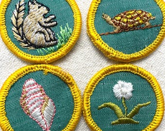 Vintage 1963-1974 Girl Scout Badges: RETIRED Cadette Proficiency - Cheesecloth Backing - Sold Separately