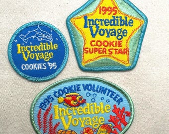 Vintage 1995 Girl Scout Patches: Cookie Sales - Incredible Voyage - Sold separately