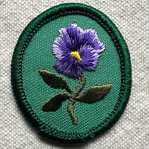 Vintage Troop Crest: Girl Scout Uniform Patch- Purple Pansy - Sold separately 1979-2010 design